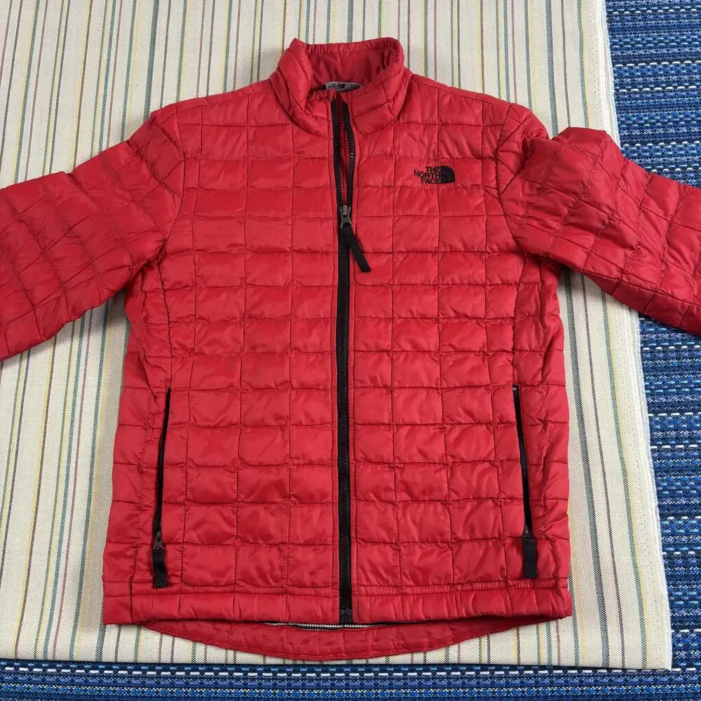 The North Face Jacket Boys Medium 10/12 Red ThermoBall Puffer Full Zip Warm